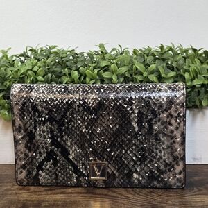 Victoria's Secret Black and Brown Snakeskin Clutch